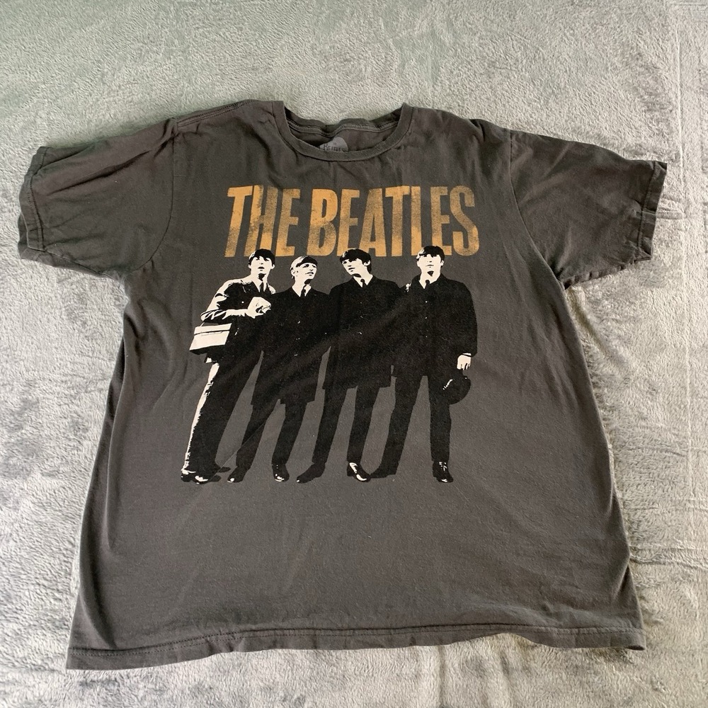 Official Beatles Merchandise Graphic Tee Shirt Size Large Dark Gray